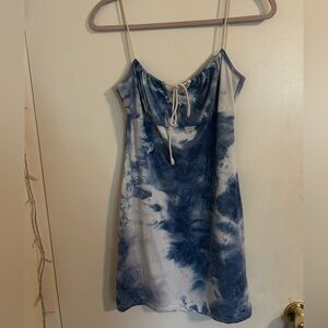 Blue tie-dye dress